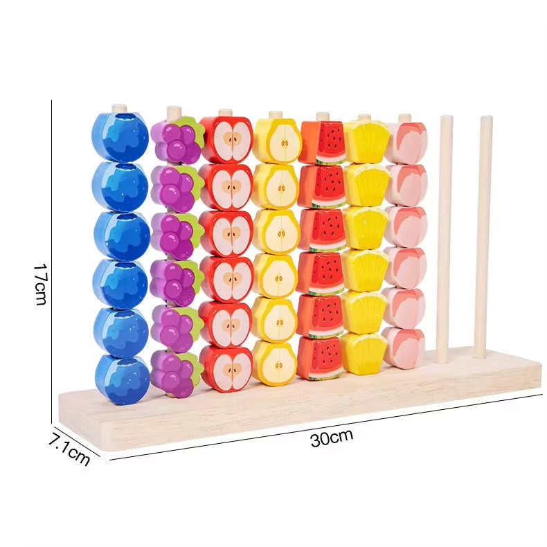 Fruit Ring Stacking & Sorting Game — 42 Pieces