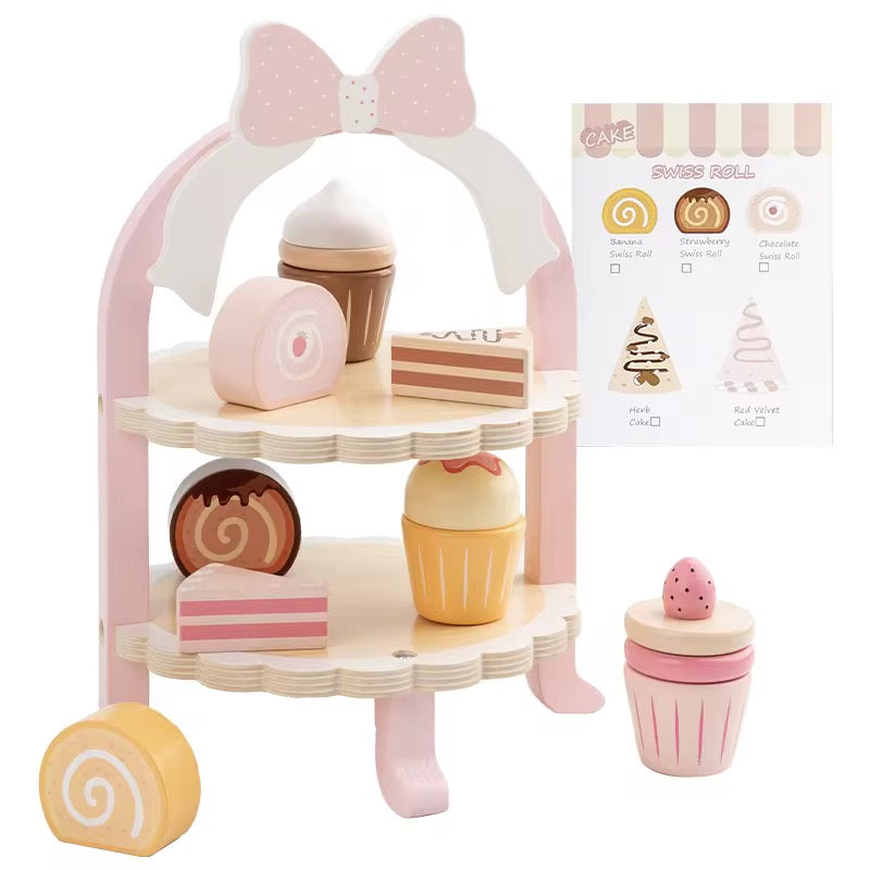 Wooden Dessert & Cake Stand Play Set