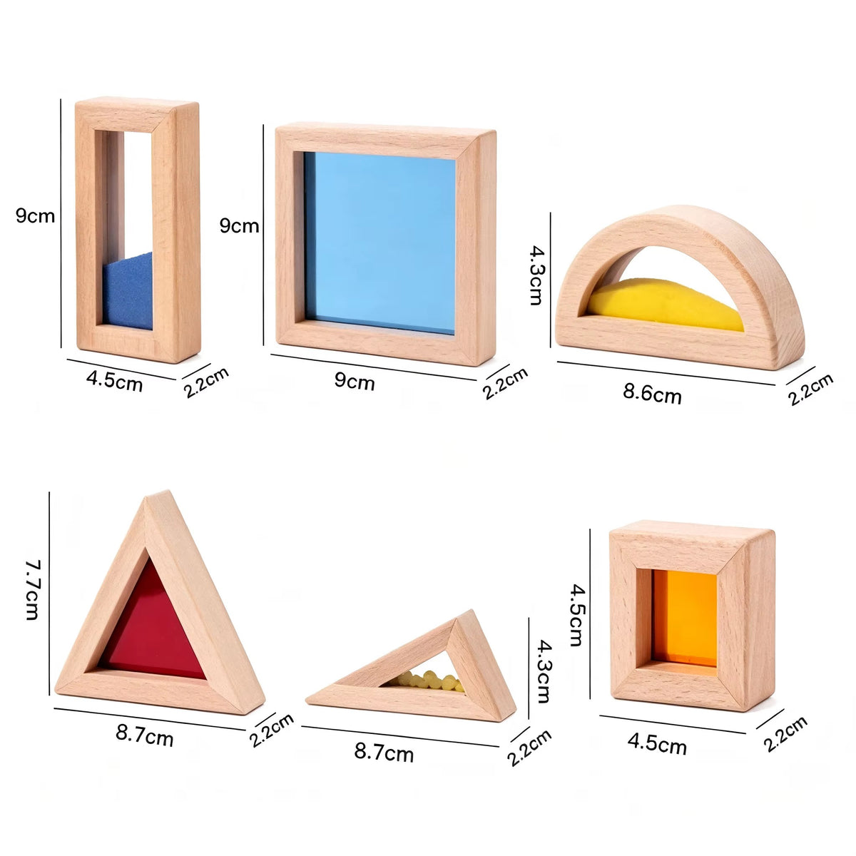 Wooden Sensory Discovery Blocks — 22 Pieces