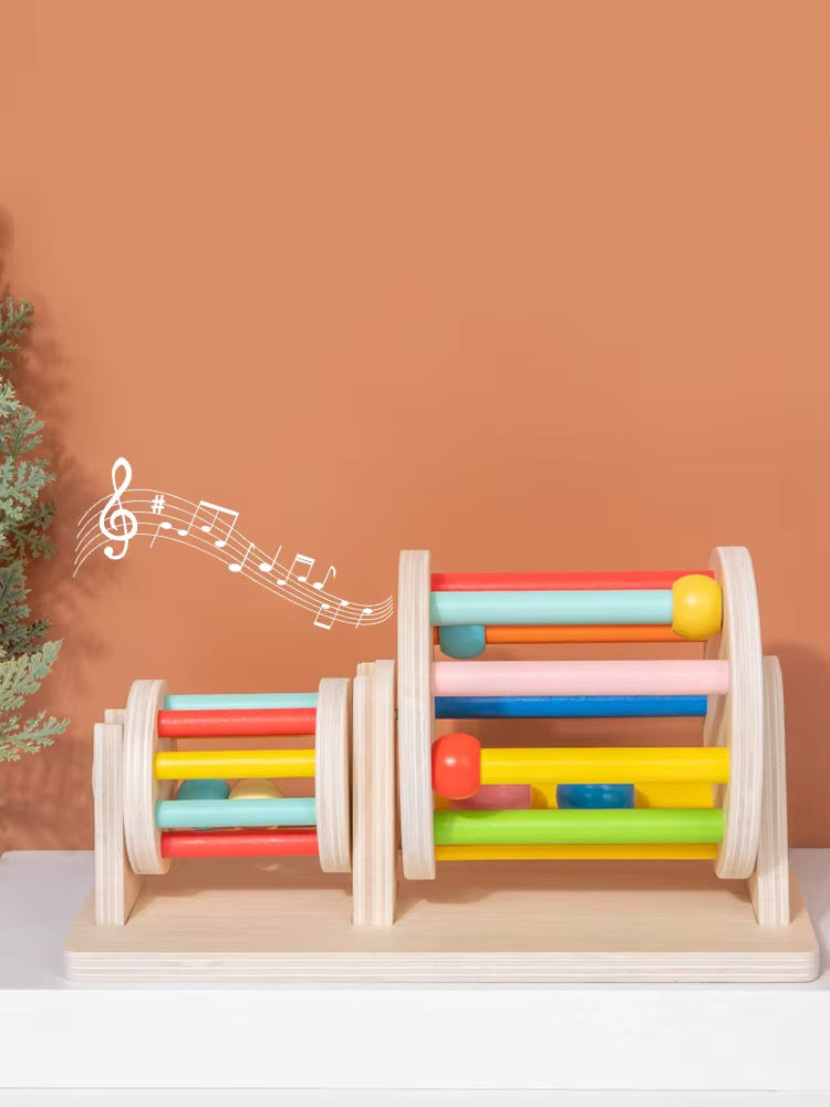 Wooden Rolling Drum Sensory Activity Toy