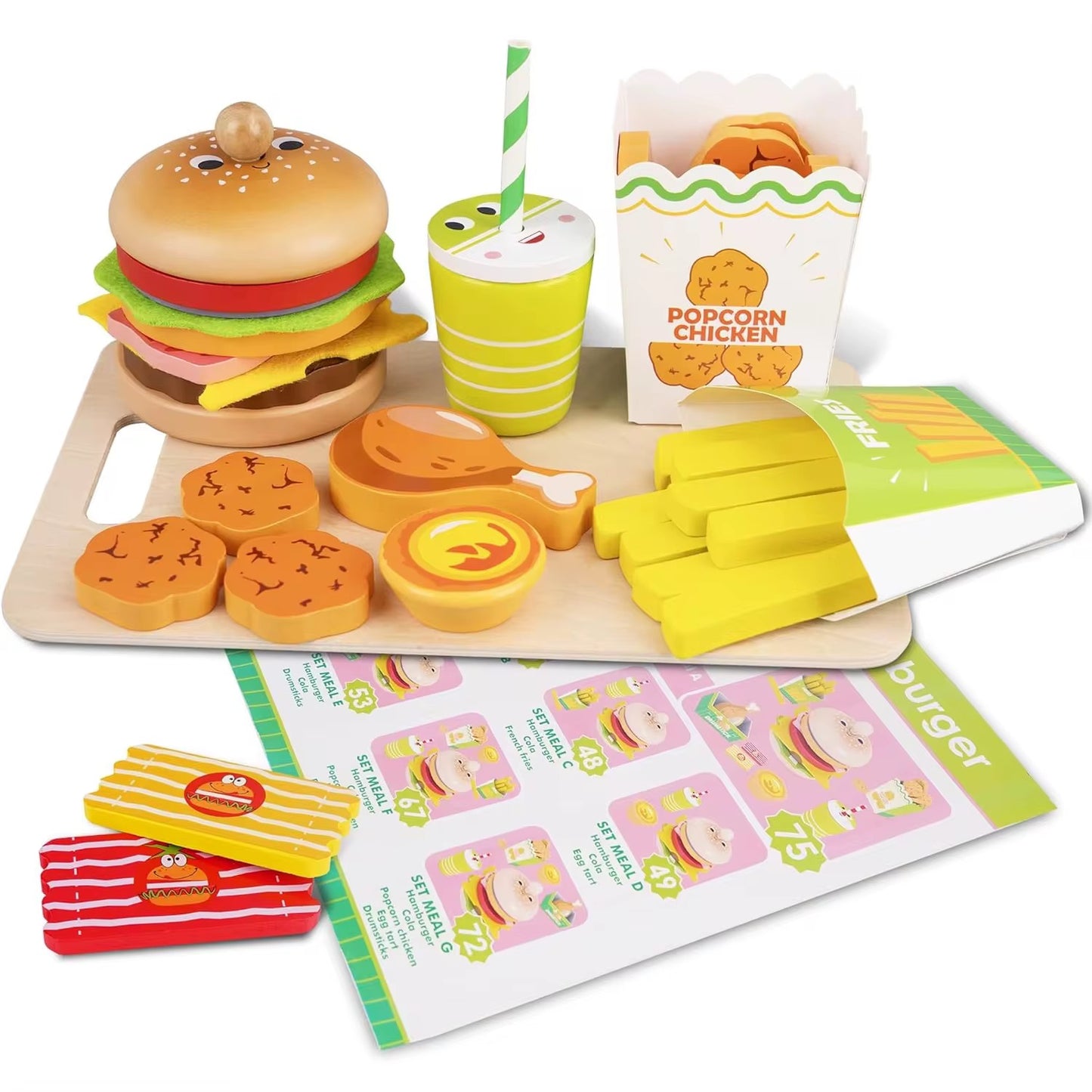 Wooden Fast Food Play Set