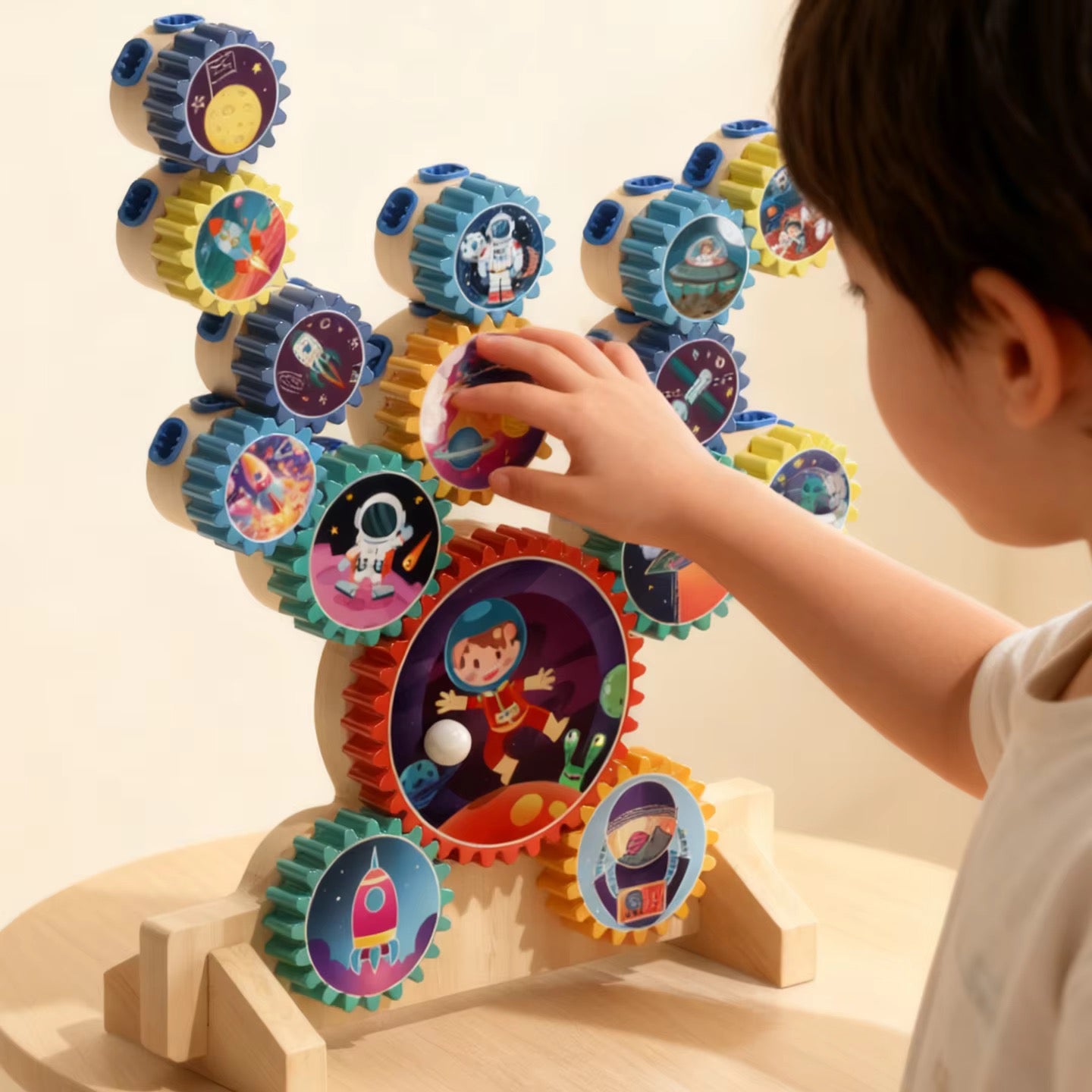 Space Theme Spinning Gear Builder Set