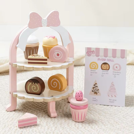 Wooden Dessert & Cake Stand Play Set