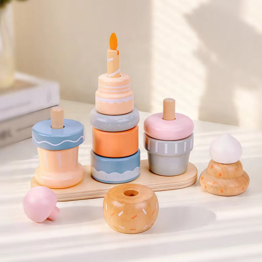 Wooden Sweet Cake Stacking Set