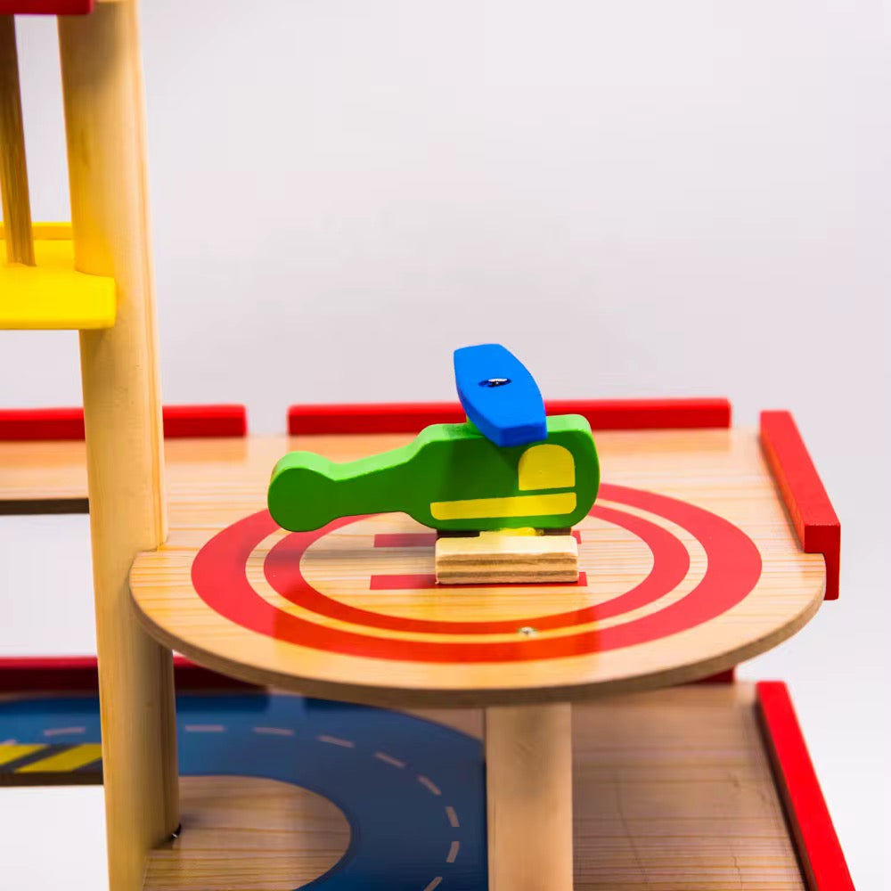 Wooden Car Garage Play Set