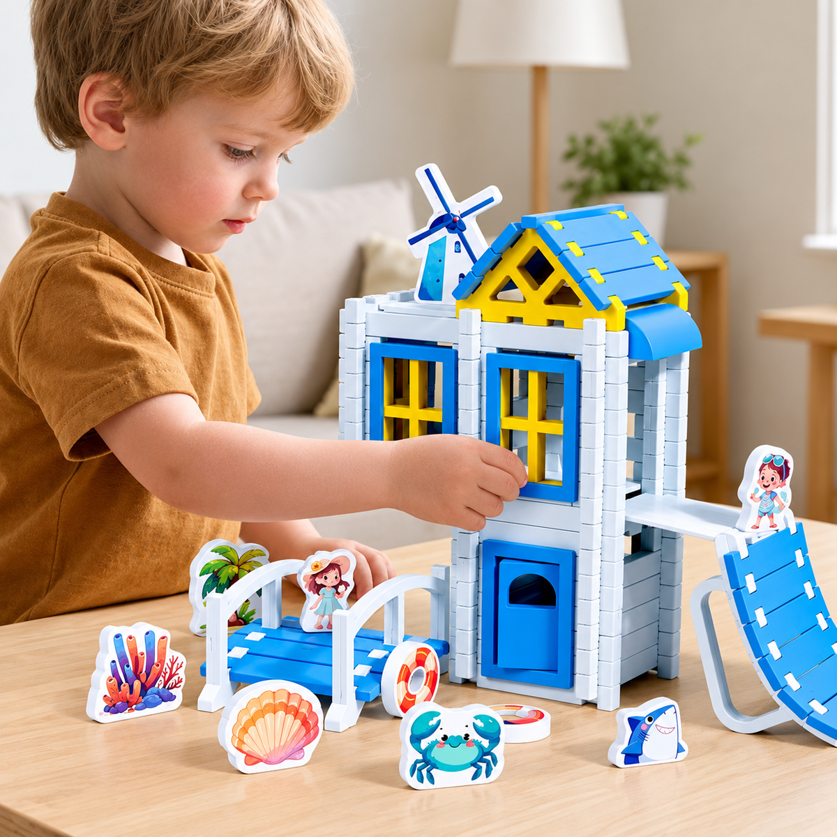 Beach Cabin Building Blocks Play Set