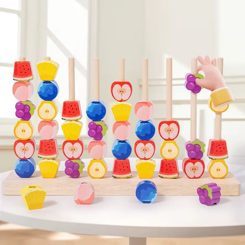 Fruit Ring Stacking & Sorting Game — 42 Pieces