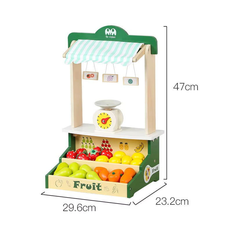 Wooden Fruit Market Stall Play Set