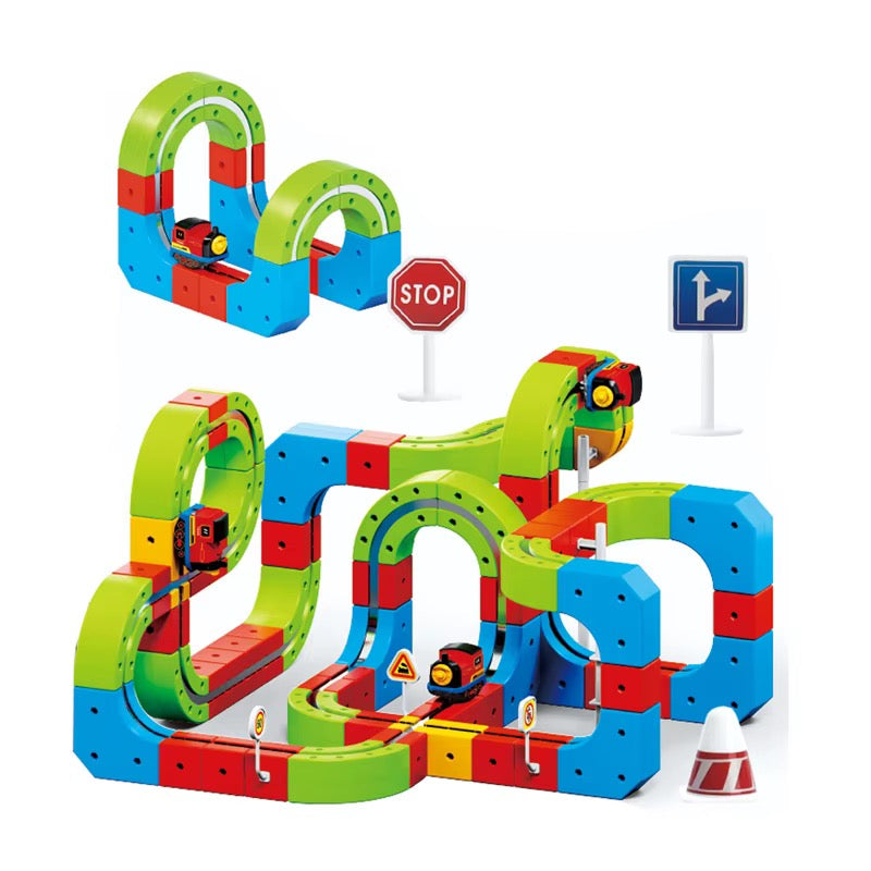 Magnetic Train Track Builder Set — 95 Pieces