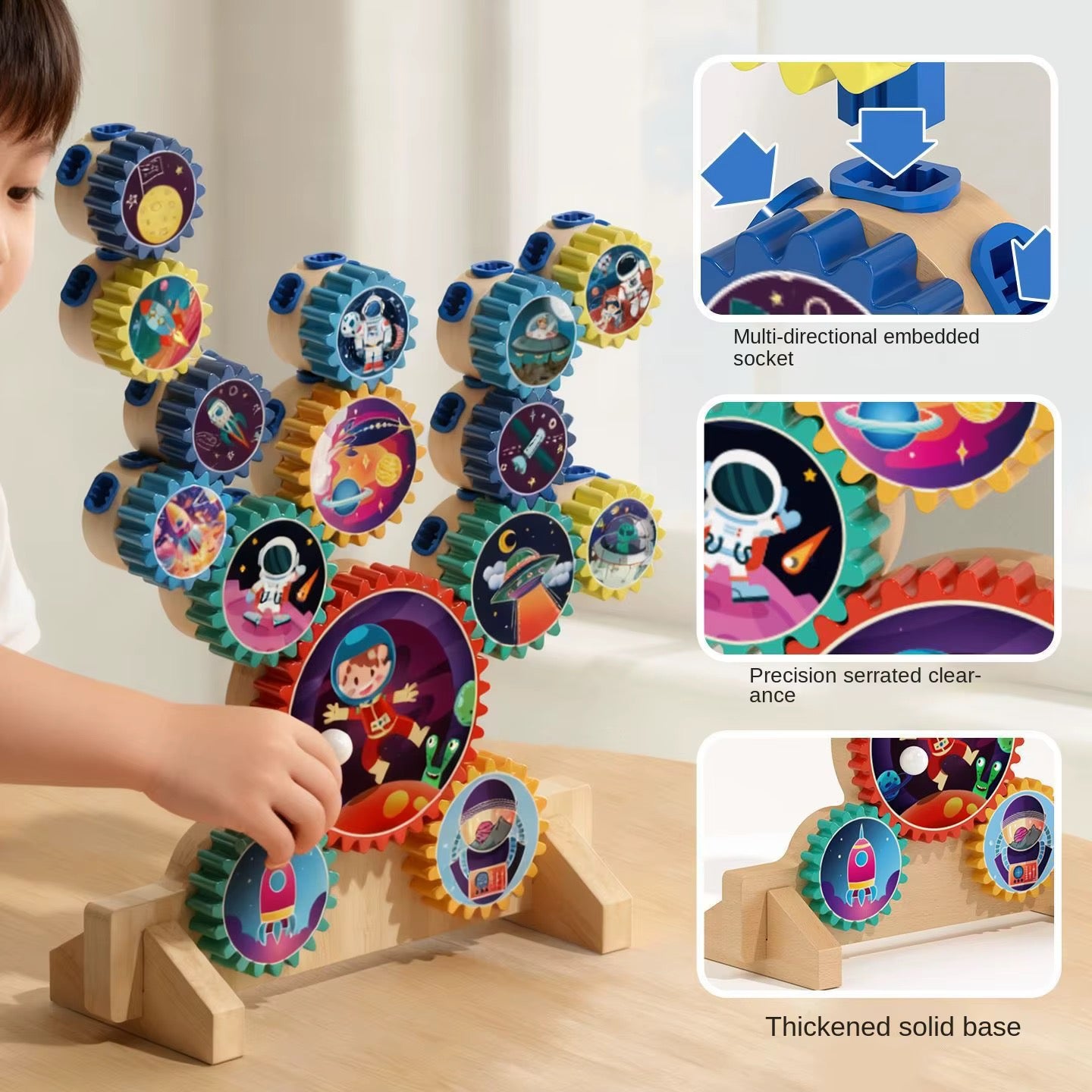 Space Theme Spinning Gear Builder Set