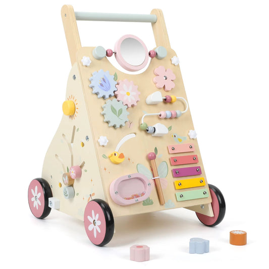Wooden Baby Activity Walker — Montessori Learning Cart