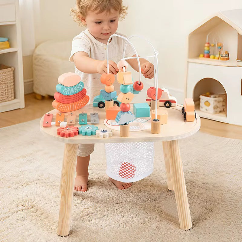 Wooden Baby Activity Table — 7-in-1 Play Centre