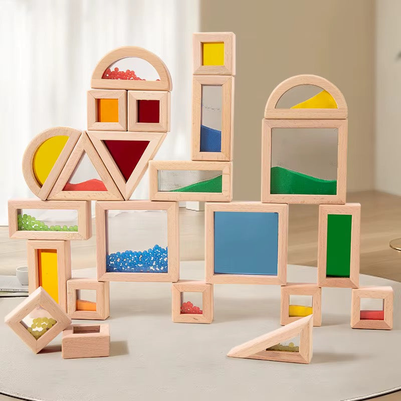 Wooden Sensory Discovery Blocks — 22 Pieces