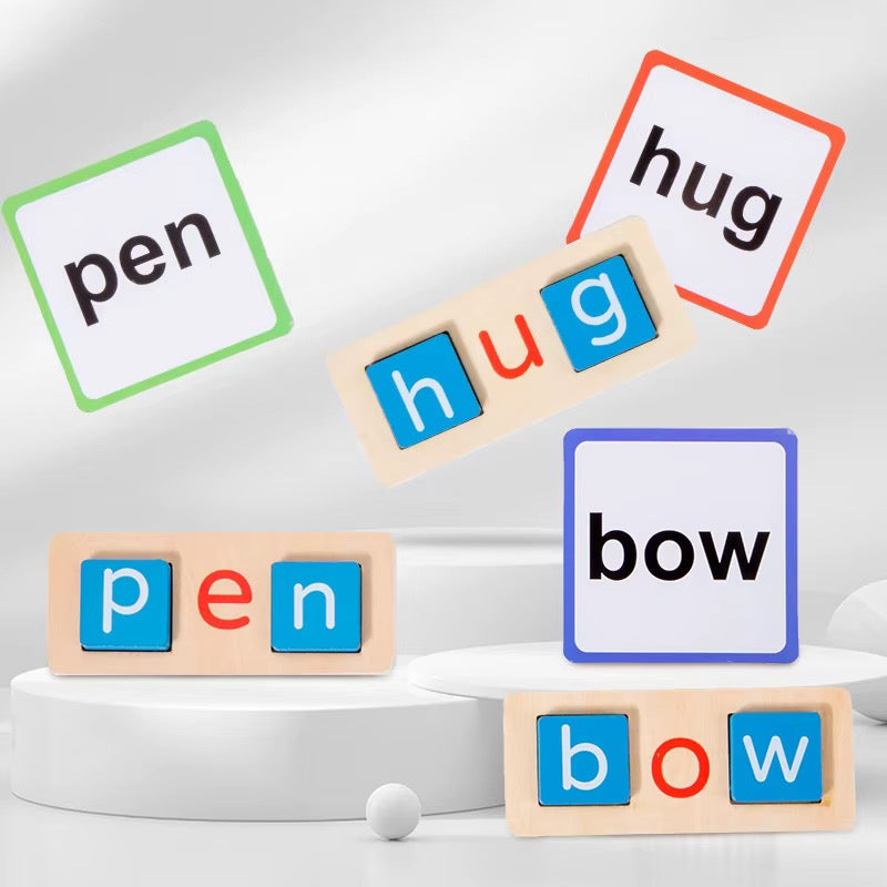 Wooden Phonics Reading & Word Building Blocks