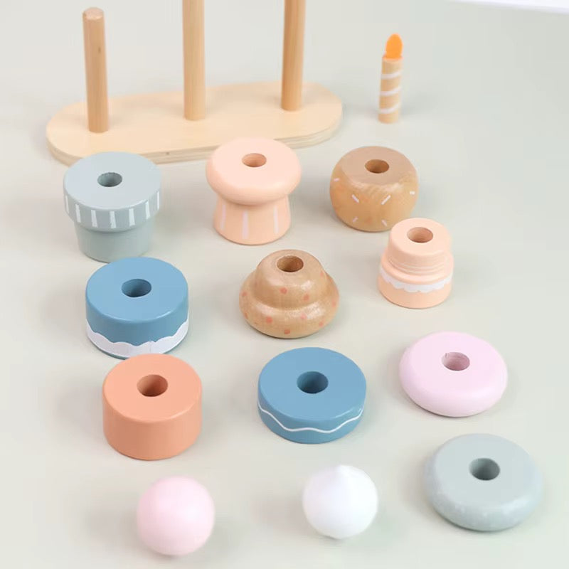 Wooden Sweet Cake Stacking Set