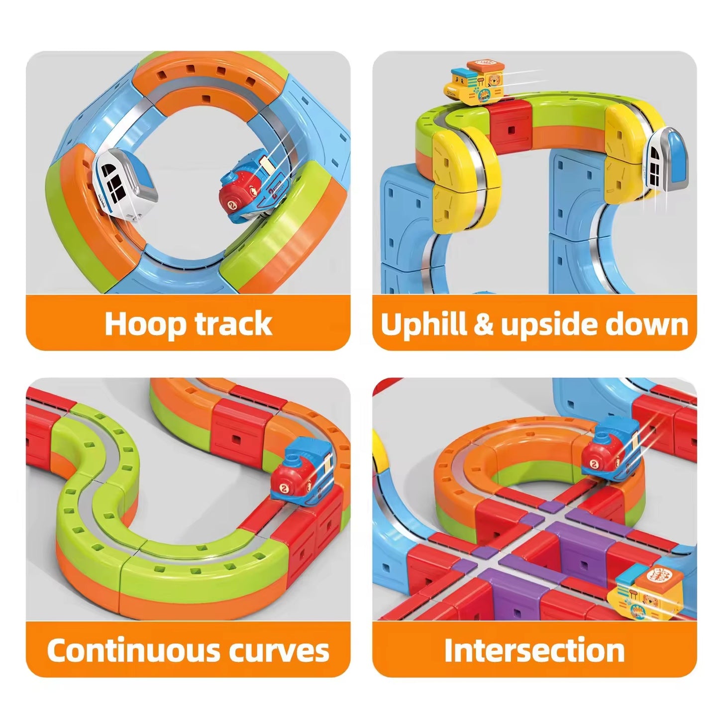 Magnetic Train Track Builder Set — 95 Pieces