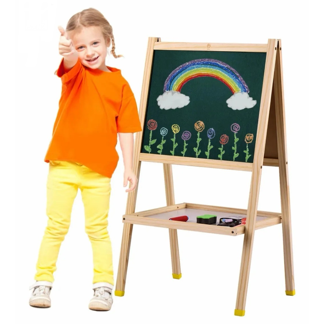 Magnetic double side drawing easel