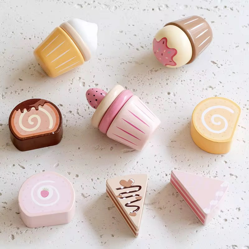 Wooden Dessert & Cake Stand Play Set