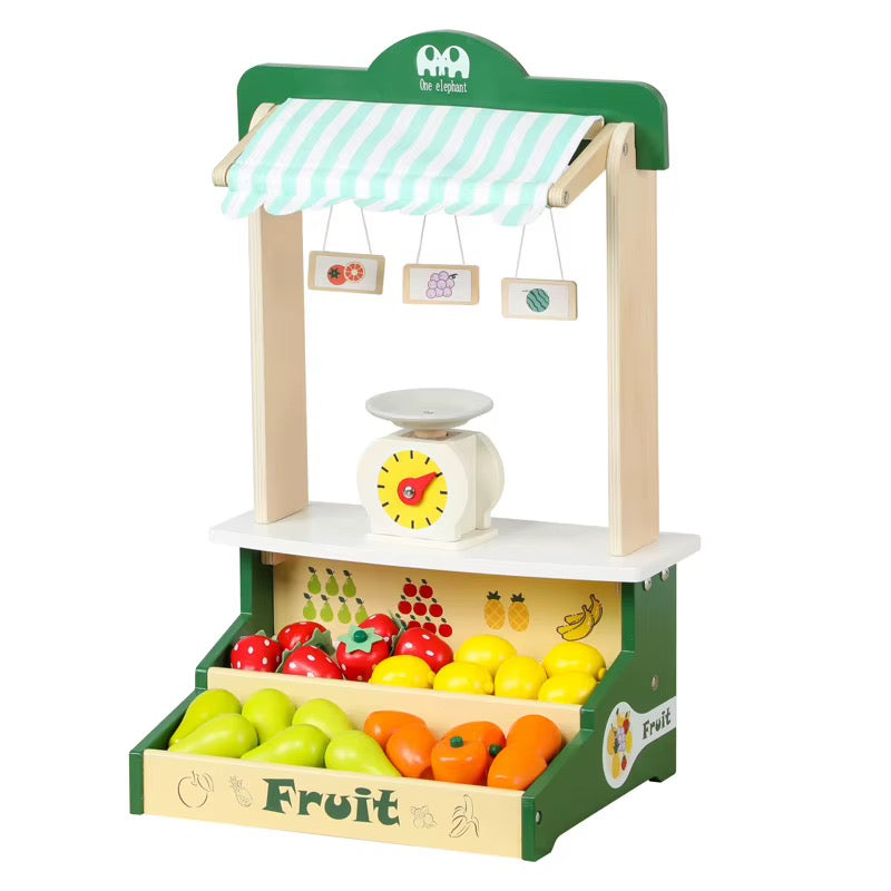 Wooden Fruit Market Stall Play Set