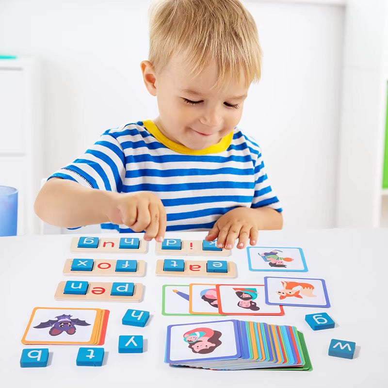 Wooden Phonics Reading & Word Building Blocks