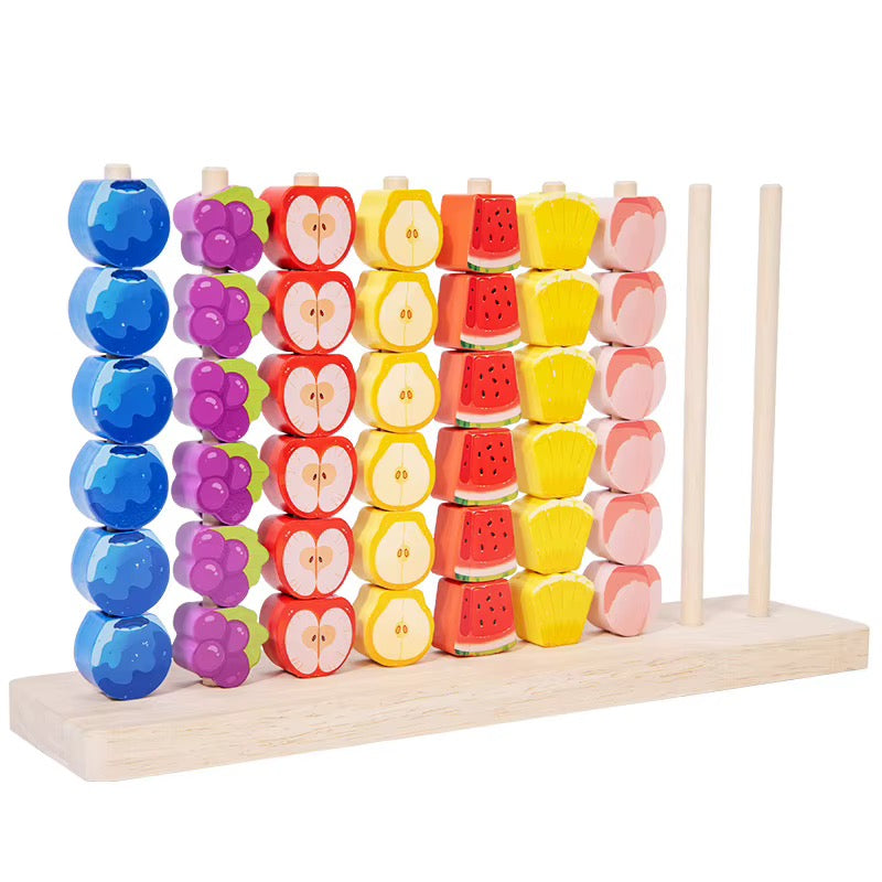 Fruit Ring Stacking & Sorting Game — 42 Pieces