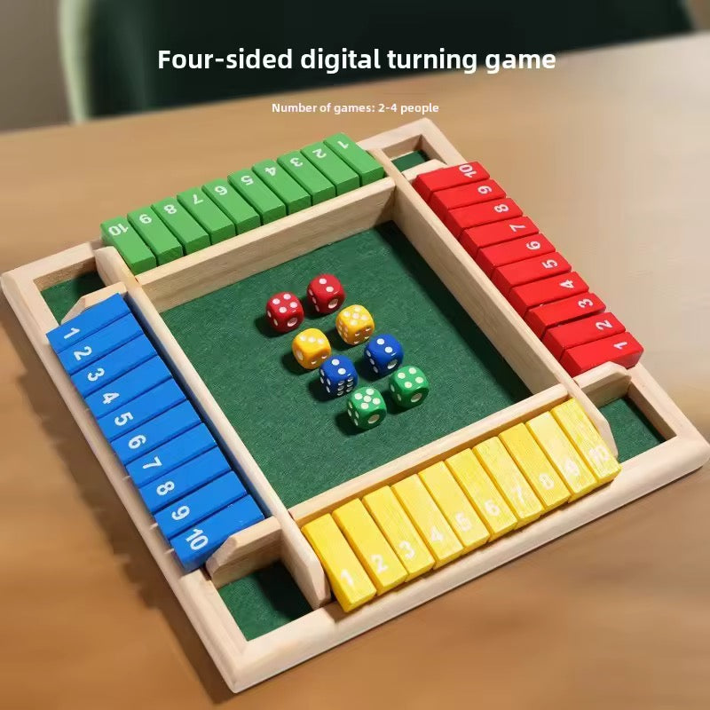 Shut The Box — 4 Player Wooden Dice Game