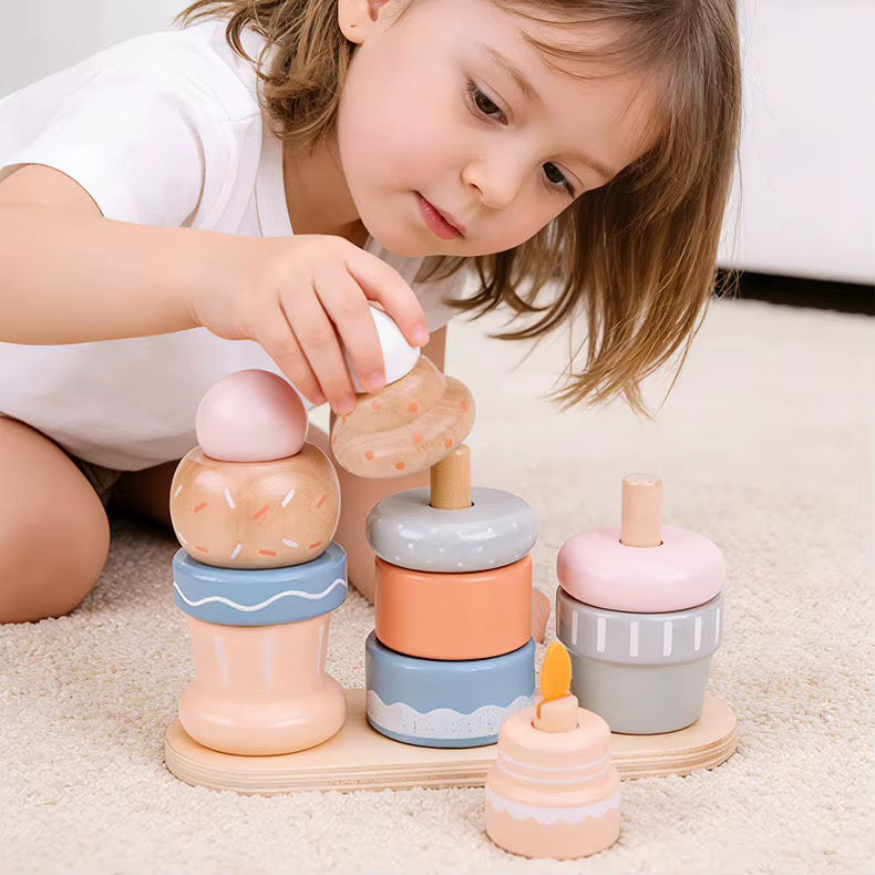 Wooden Sweet Cake Stacking Set