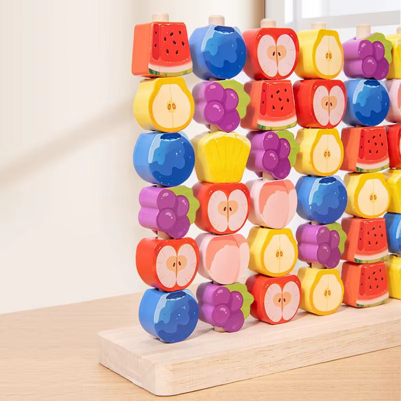 Fruit Ring Stacking & Sorting Game — 42 Pieces