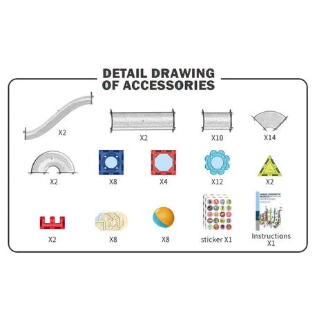 Magnetic Marble Run - 74 Pieces