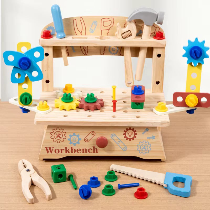 Wooden Kids Workbench Tool & Build Set