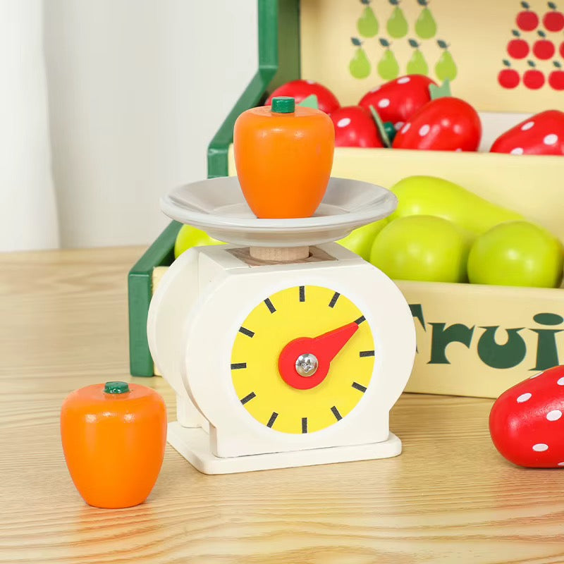 Wooden Fruit Market Stall Play Set