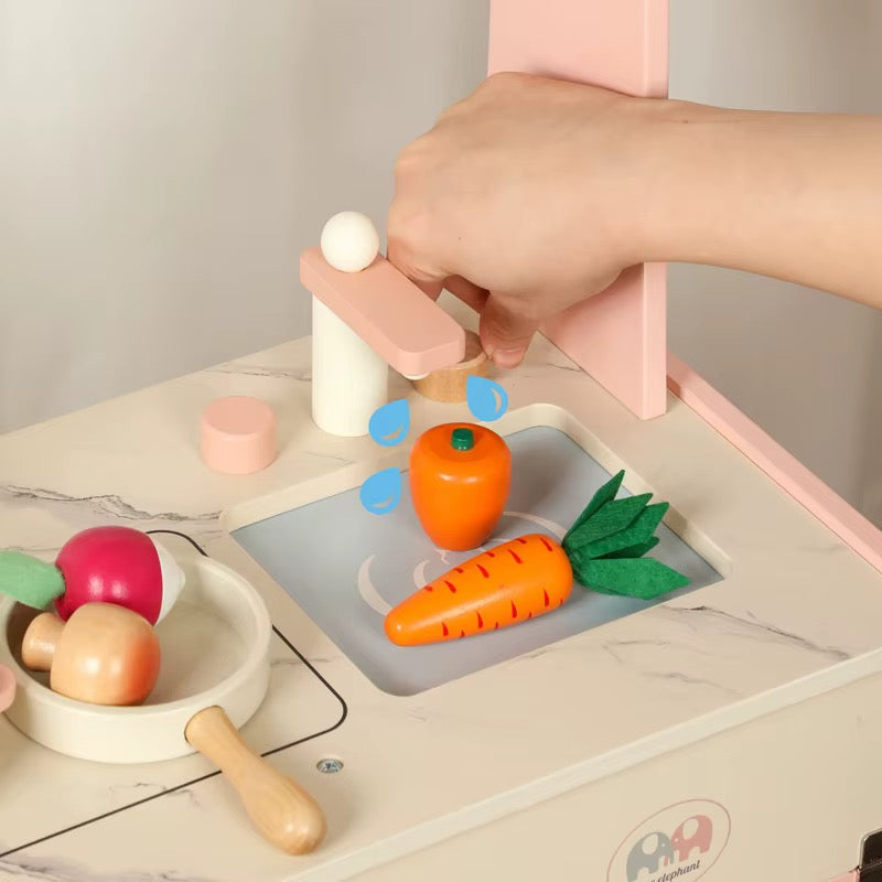 Wooden Dreamy Kitchen Play Set — Pink