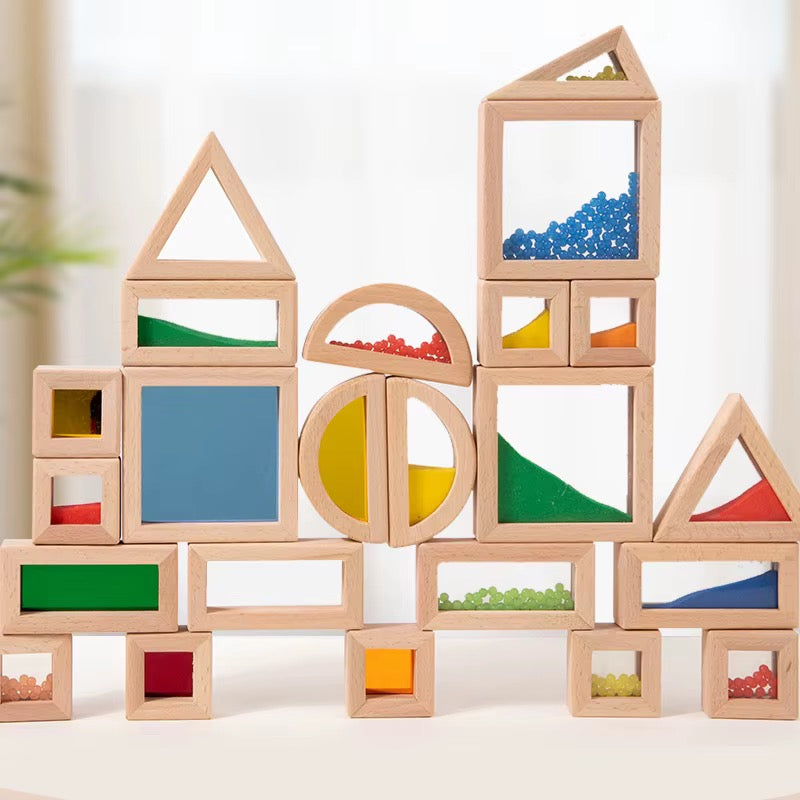 Wooden Sensory Discovery Blocks — 22 Pieces