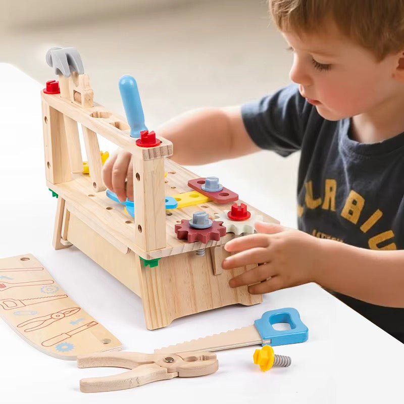 Wooden Kids Workbench Tool & Build Set