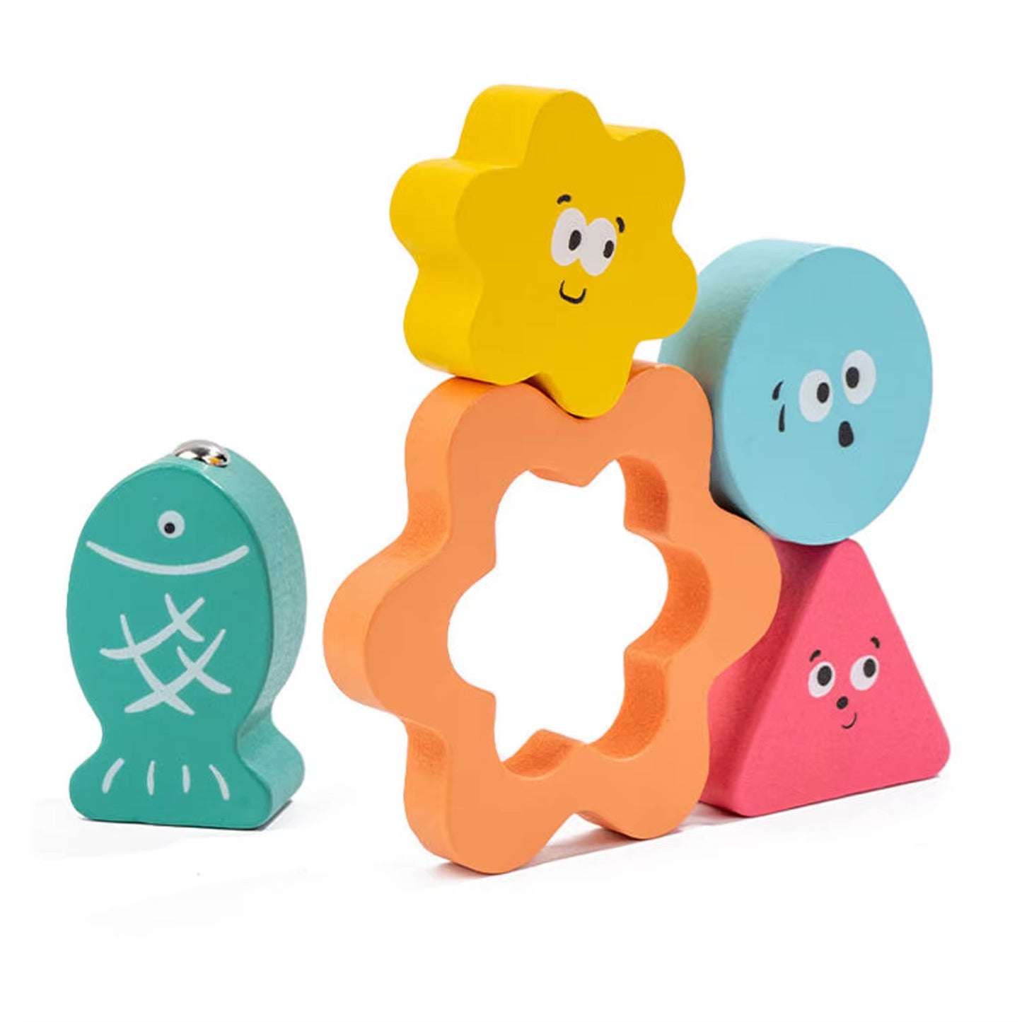 3-in-1 Wooden Colour, Shape & Fishing Activity Set