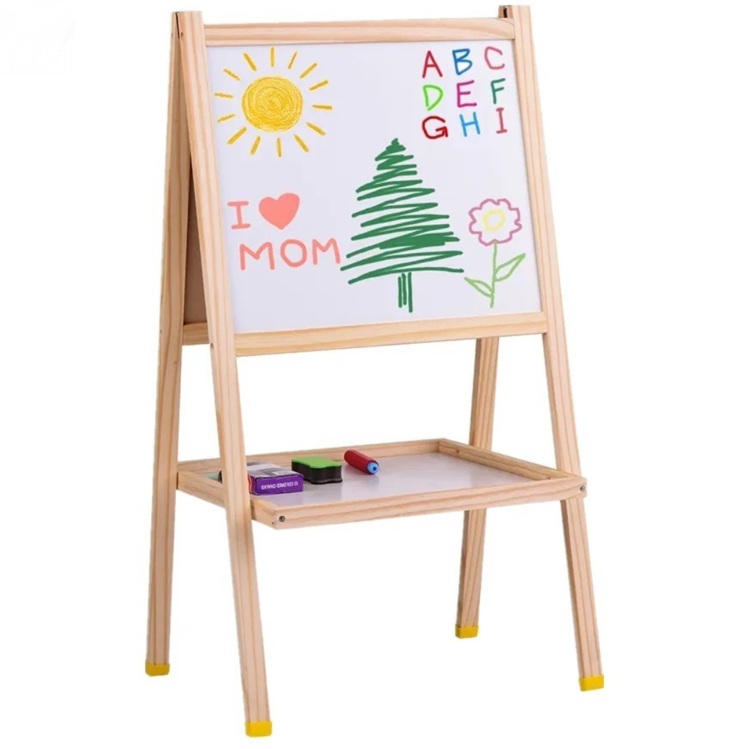 Magnetic double side drawing easel