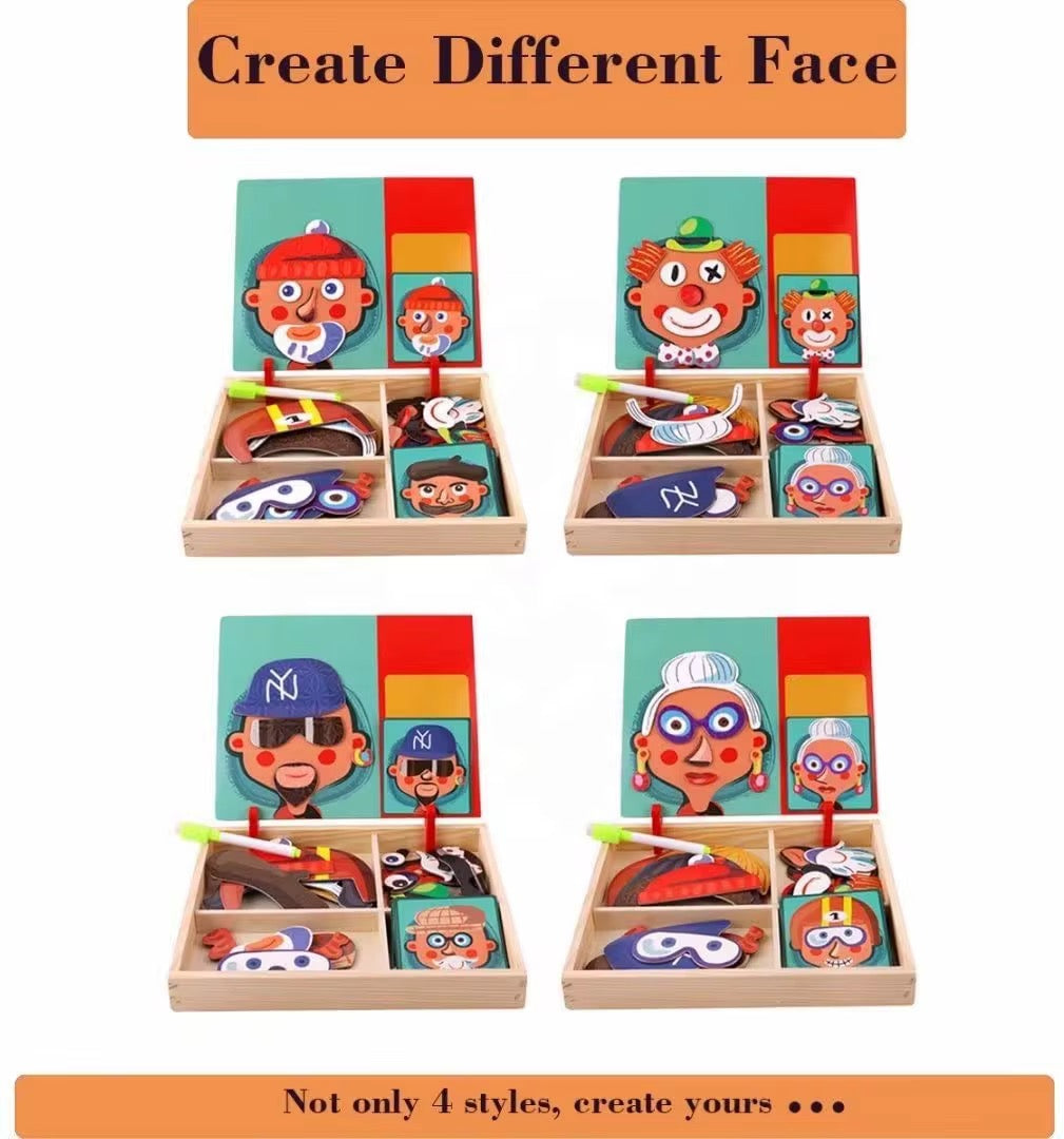 Facial Features Puzzle Box
