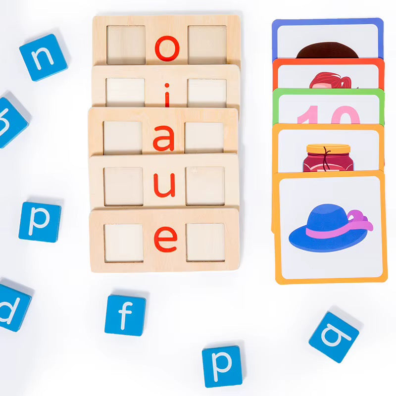 Wooden Phonics Reading & Word Building Blocks