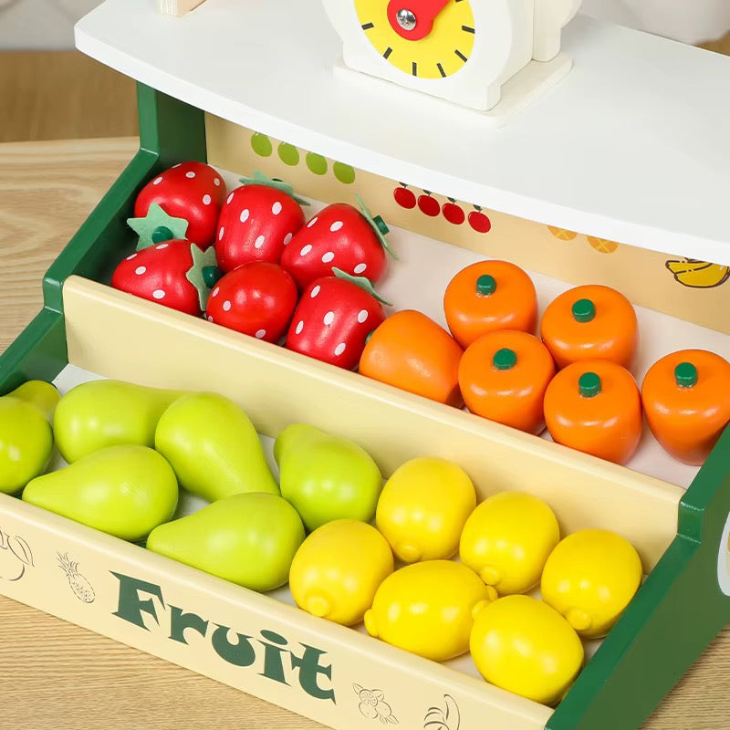 Wooden Fruit Market Stall Play Set