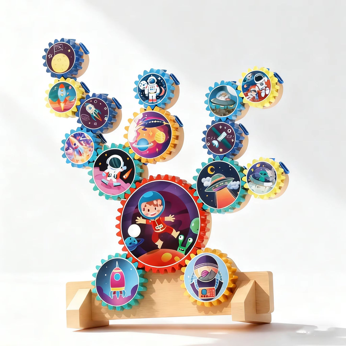 Space Theme Spinning Gear Builder Set