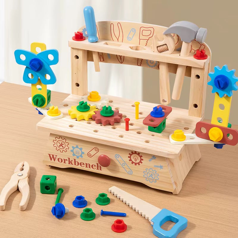 Wooden Kids Workbench Tool & Build Set