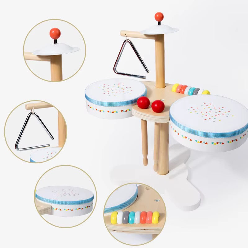 Wooden Kids Drum Kit Set