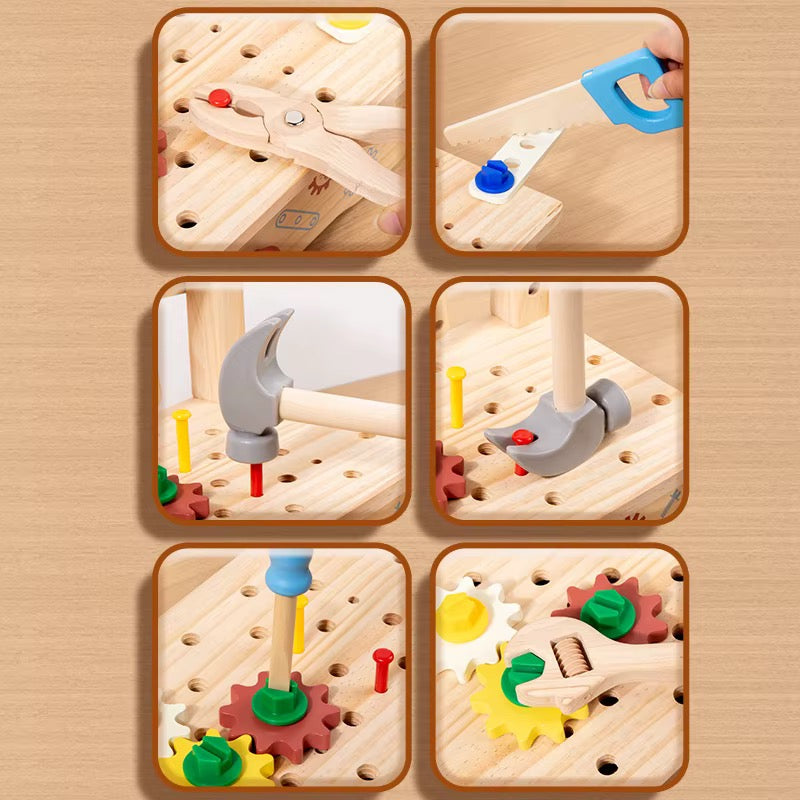 Wooden Kids Workbench Tool & Build Set