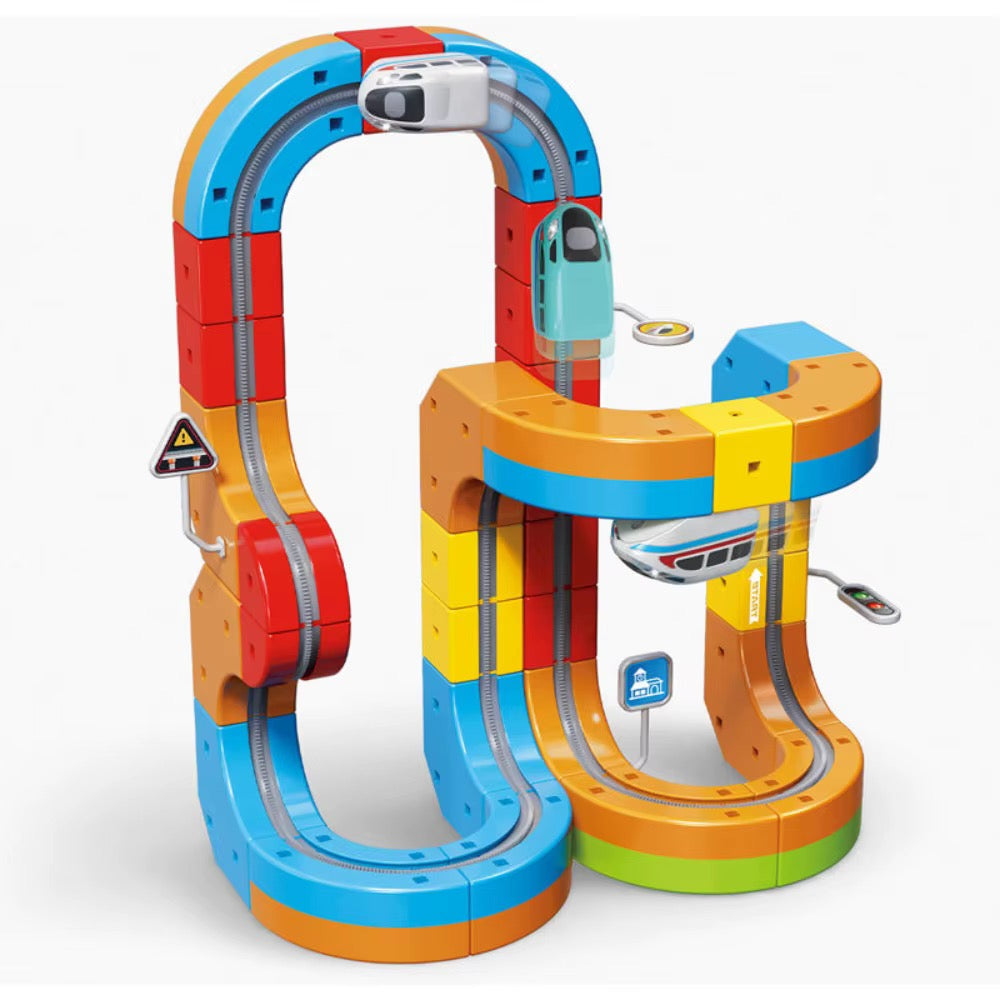 Magnetic Train Track Builder Set — 95 Pieces