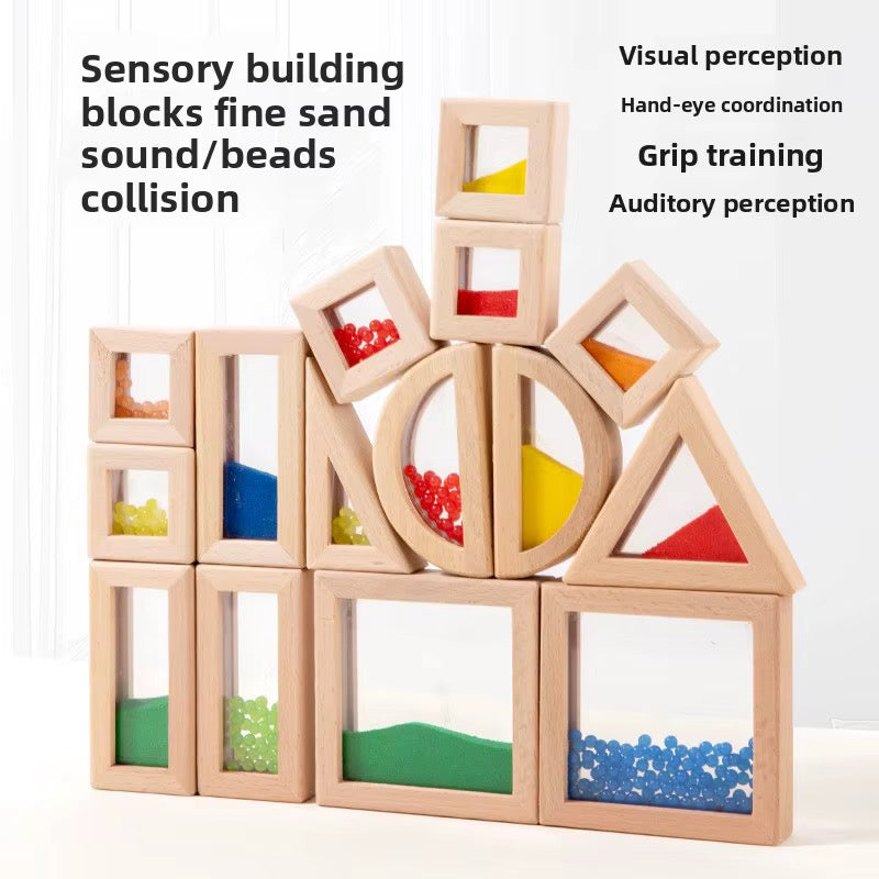 Wooden Sensory Discovery Blocks — 22 Pieces