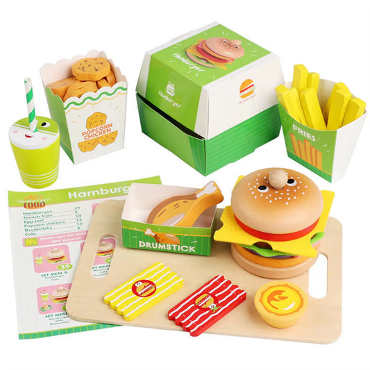 Wooden Fast Food Play Set