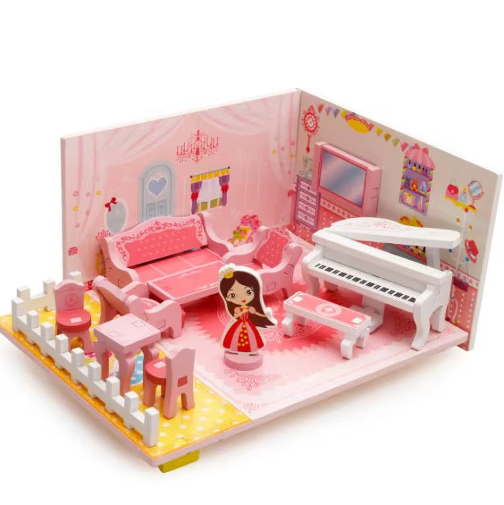 3D Dollhouse Living Room Building Set