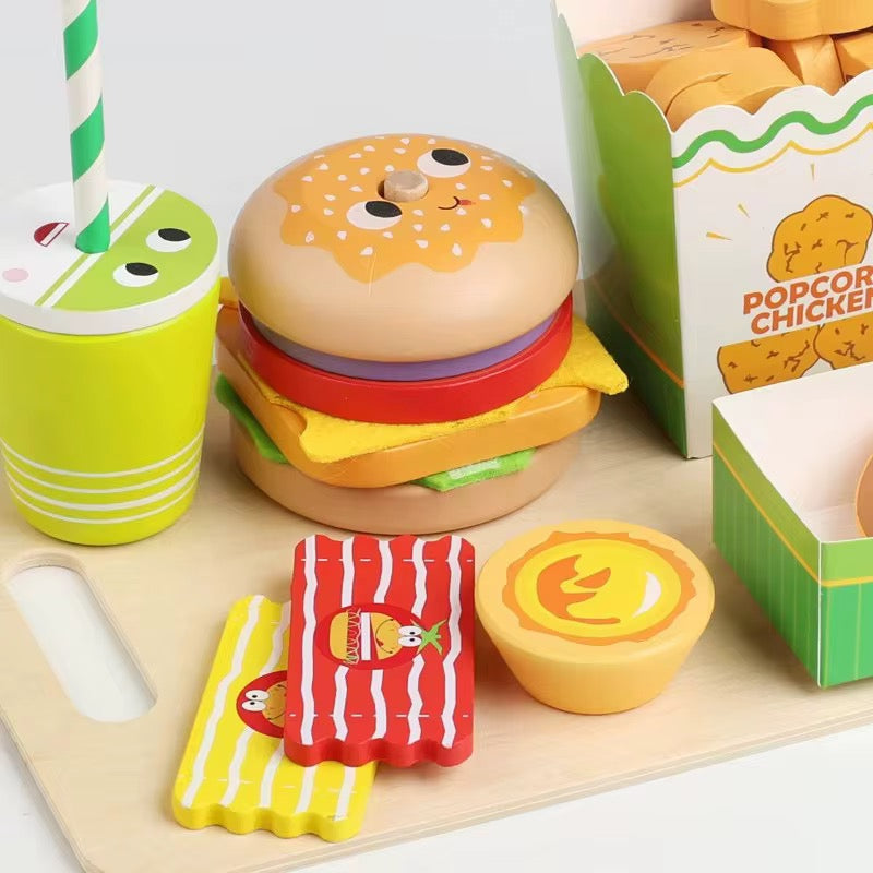 Wooden Fast Food Play Set