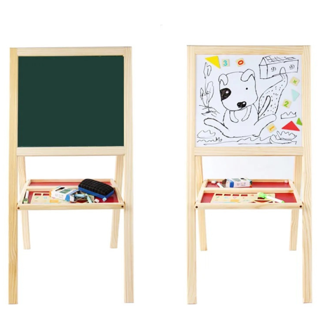 Magnetic double side drawing easel