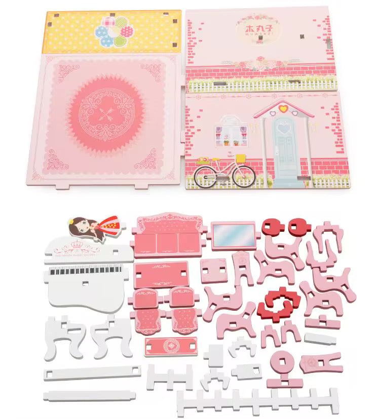 3D Dollhouse Living Room Building Set
